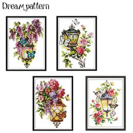 Chinese Style Products Light of inspiration cross stitch flowers cotton silk thread white fabric embroidery DIY handmade needlework