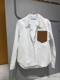 New Autumn 21 Leather Hollow Pocket White Shirt Unisex Shenzhen