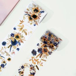 Adhesive Tapes 6cm5M Kawaii Sunflower Navy Wide Washi PET Tape School Scrapbooking Decorative Sticker Cute 2016 230804