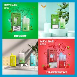 Original Mrvi Bar 8000 Disposable Vape Pen E Cigarette Device With 650mAh Battery 15ml Pod Prefilled Catridge rechargeable 2023 New BigPuffsVape