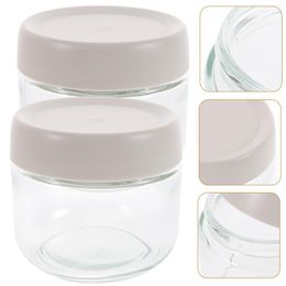 Storage Bottles 2 Pcs Glass Canisters Containers For Organizing Food Jars With Airtight Lid Kitchen Clear Pp Coffee Lids