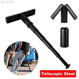 Trekking Poles 2021 Lightweight Portable Folding Seat Walking Stick Cane Adjustable Height Teliscopic Stool Outdoor Travel Subway Line Up Seat HKD230804