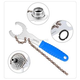 Tools Carbon Steel 3-in-1 Wrench Bicycle Cassette Sprocket Integrated Disassembly Tool Mountain Bike Maintenance Accessories HKD230804