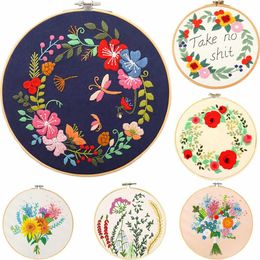 Chinese Style Products Pack DIY Creative Plant Pattern Embroidery Sewing Materials Package Craft Semi-finished Cross Stitch Needlework for Decor Gift