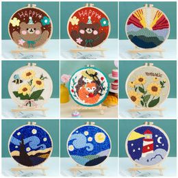 Chinese Style Products Embroidery Starter Cute Girl Punch Needle Rug Hooking DIY Craft Needle For Embroidery Knitting Sewing Tool Set
