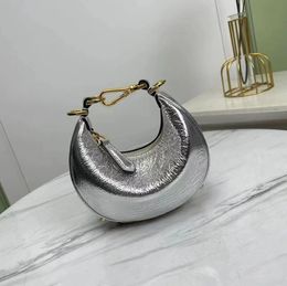 Evening Bags Women shoulder bag real cowhide letter crescent chain skin ms leisure Crossbody mini hobo handbags party girl to the moon Send t 230803