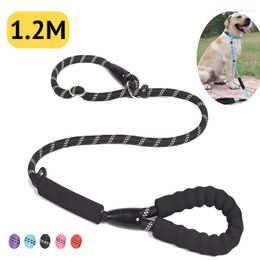 Dog Collars Pet Leash Double Handle Rope Reflective P Lead Walking Training Adjustable Neck Collar Leashes For Small Large Dogs