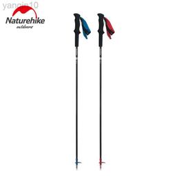 Trekking Poles Naturehike Ultralight 4-sections Foldable Adjustable Trekking Pole Carbon Fibre Walking Hiking Stick NH18D020-Z HKD230804