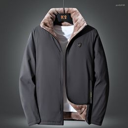 Men's Jackets 2023 Jacket Coats Thicken Winter Men Windproof Warm Fleece Zipper Casual Outdoor Solid Fashion Clothing