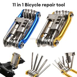 Tools 10 in 1 Bicycle Repair Tool Kit Wrench Screwdriver Chain Hex Spoke Mountain Bike Cycling Tool Multifunction Bicycle Repaire Set HKD230804