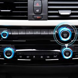 Car Styling Air Conditioning Knobs Audio Circle Trim Cover Ring For BMW 1 2 3 4 5 6 7 Series GT X1 X5 X6 F30 F32 F34 F10 F15 F45 F287B