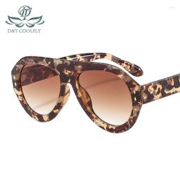 Sunglasses D&T 2023 Fashion Shield Women Men Oval Gradients Lens PC Frame Vintage Trend Casual Style Eye Protection UV400