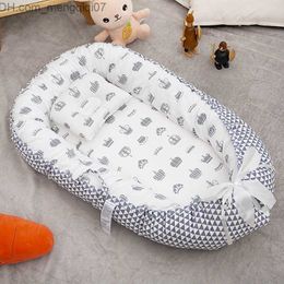 Bassinets Cradles 53x88cm crib with pillow baby nest travel baby and toddler cotton cradle suitable for newborn portable crib bass cushion bumper Z230804