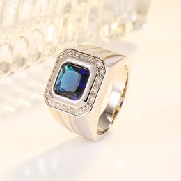 925 Sterling Silver Blue Sapphire Jewellery Ring For Women Wedding Bands Engagement Jewellery