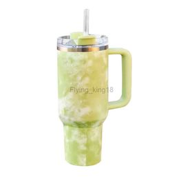 Custom 40 oz Tumbler with Handle Lid Straw 40oz Stainless Steel Vacuum Cups Travel Car Mug Large Capacity Water Bottle 1Liter HKD230807