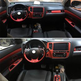 For Mitsubishi Outlander 2016-19 Interior Central Control Panel Door Handle Carbon Fiber Stickers Decals Car styling Accessorie224O