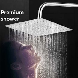 Bathroom Shower Heads Bathroom Rainfall Shower Head Stainless Steel Ultra-thin Shower Heads Finish Round Square Rain Shower R230804