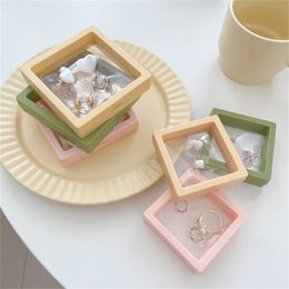 PE Film Jewelry Box Transparent 3D Floating Frame Display Case Ring Earrings Bracelet Necklace Packaging Boxes JL1791