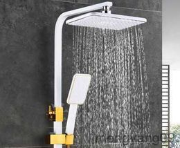 Bathroom Shower Heads Styles and black White color waterfall shower head high qualtiy top shower overhead shower hand shower spray R230804