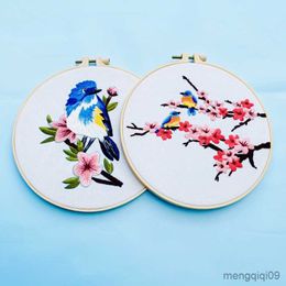Chinese Style Products Blue Sparrow Embroidery DIY Needlework Hummingbird Pattern Needlecraft for Beginner Cross Stitch(With R230804