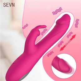 Vibrators Telescopic Vibrator Vaginal Massage Dildo Female Clit Sucker Vacuum Clitoris Stimulator Mimic Finger Wiggling Sex Toy for Womans 230803