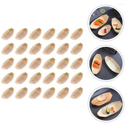 Dinnerware Sets Sushi Kayak Wooden Boat Shape Plate Snack Bowl Sashimi Serving Dish Container Candy