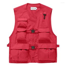 Men's Vests Multi Pockets For Men Women Summer Waistcoat Pographer Reporters Volunteer's Vest Tools Work Uniforms