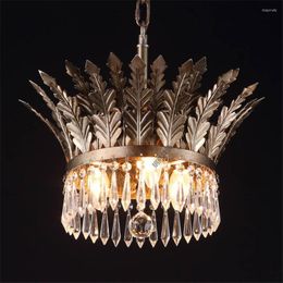 Pendant Lamps European Classics Crown Shape Crystal Lights For Living Room El Luxury Gold Hanging Lamp Dining Light Fixtures