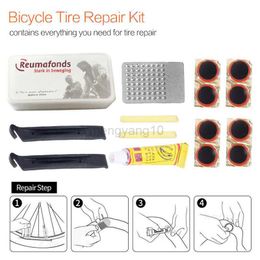 Tools Bike Flat Tyre Repair Tool Set Kit Bicycle Tyre Rubber Patch Glue Lever Tool Cycling Puncture Repair Tools Outdoor Accessories HKD230804