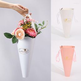 Gift Wrap Hand Flower Arrangement Kraft Paper Bag Carry Handbag Baskets Packaging Hipster Bouquet Floral Material Box