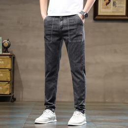 Men's Jeans Bottom Featured Back Pocket Fashion Splice Cotton Stretch Casual Men