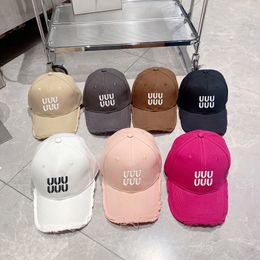 Casual Baseball Cap Solid Colour Canvas Letter Embroidery Logos Large Brim Round Top Duck Tongue Cap Outdoor Sports Ball Cap