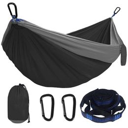 Hammocks Camping Hammock Double Single Lightweight Hammock with Hanging Ropes for Backpacking Hiking Travel Beach Garden 230804