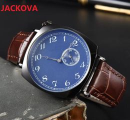 Crime Premium Mens Digital Number Dial Watches Quartz Movement Male Time Clock Genuine Leather Band Sapphire Glass One Eye Design daydate Moon Phase Wristwatch