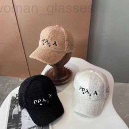 Ball Caps designer P family autumn and winter new correct letter lamb hair Baseball cap 97V4