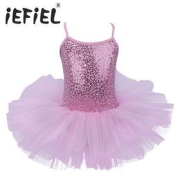 Dancewear iEFiEL Kids Girls Ballet Dress Baby Children Cosplay Tutu Flower Dress Tulle Dancewear Clothing Ballerina Fairy Party Costumes 230803