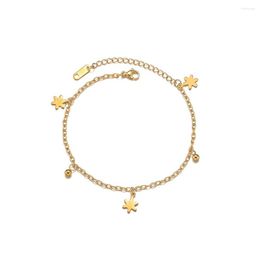 Anklets Gold Colour Women Anklet Foot Bracelet Stainless Steel Leg Chain Summer Cute Star Charm Girl Jewellery Gifts