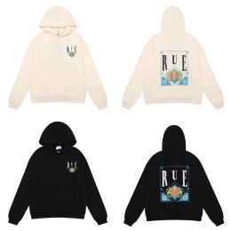 Hoodies Sweatshirts New Fashion Couple Rhude Sailing Shield Print High Quality Cotton Terry Sweater Mens and Womens Same Playing Card Hoodie Poc