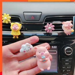 New Cute Pig Car Air Freshener Air Conditioning Outlet Decoration Car Accessories Interior Car Aromatherapy Clip Perfume Clip