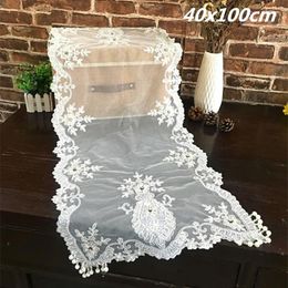 Table Cloth Classical Lace Handmade Bead Pendant Tablecloth Coffee Set Dining Wall Cabinet Cover Bedroom Living Room Decoration