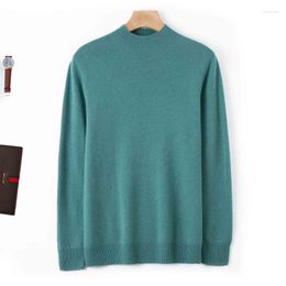 Men's Sweaters Classic Quality Semi-high Neck Wool Sweater Pullover Business Bottom Shirt Wear