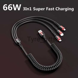 Chargers/Cables 5A 66W Fast Charging USB Type C Cable 3A Micro USB Spring Car Cable For Xiaomi Redmi Samsung Realme Phone Accessories For iPhone x0804