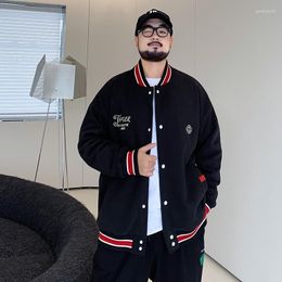 Men's Jackets Spring Autumn Plus Size Loose Casual Baseball Coat Fashion High Street Oversized Embroidered Overcoat Male Clothes