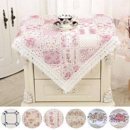 Table Cloth Korean Princess Pink Romantic Lace Tablecloth Wedding Decoration Bedside Cover Cabinet Dustproof Bedroom