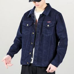 Men's Jackets Spring Slim Corduroy Jacket Korean Casual Denim Workwear Top Coat Outcoat