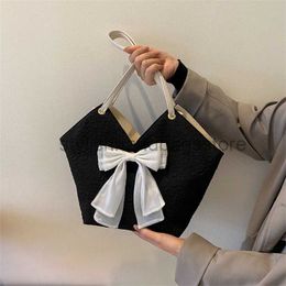 Shoulder Bags Korean version handbag for women 2023 new niche pleated bow tote bag with large capacity casual bag cute shoulder bagstylishhandbagsstore