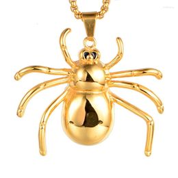 Pendant Necklaces 60 70mm Big Heavy Spider Animal Gold Color Silver Hip Hop Street Dance Titanium Steel NE454G Discontinued