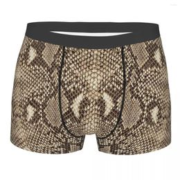 Underpants Snake Print Animal Skin Simulation Homme Panties Male Underwear Sexy Shorts Boxer Briefs