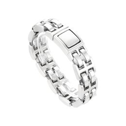 Simple Fashion Double Row Glossy Bracelet 316L Stainless Steel Men's High Quality Jewellery Luxury Christmas Gifts For Mens 21mm 9inch 142g Heavy