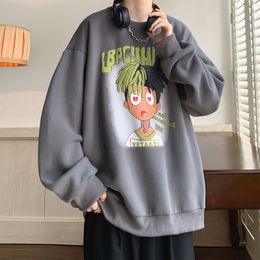 Mens Hoodies Sweatshirts Heavy weight Vibe Personalized Pullover hoodies Fashion Loose Retro Long Sleeve AutumnWinter Round Neck Hatless Tops 230803